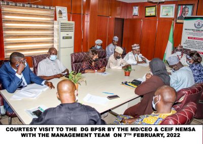 Courtesy visit to BPSR by MD CEO NEMSA & Management Team. 7th February, 2023